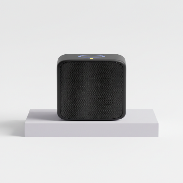 Minimalist wireless speaker with tactile controls